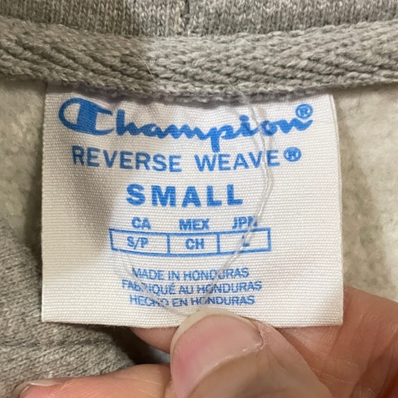 Champion reverse weave Light Gray womens Pullover Hoodie sweatshirt - Picture 2 of 3